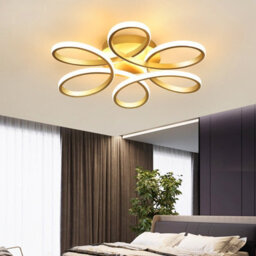 Living And Home Gold 58Cm 1 Light Curved Shape Acrylic Flush Mount Led Dimmable Ceiling Light Fixture - thumbnail 2