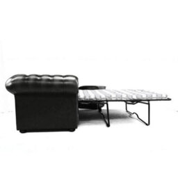 Chesterfield 3 Seater Sofabed Shelly Black Real Leather In Classic Style - thumbnail 6