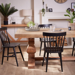 Dibor Rustic Reclaimed Elm Refectory Home Furniture Dining Table - thumbnail 3