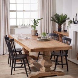 Dibor Rustic Reclaimed Elm Refectory Home Furniture Dining Table