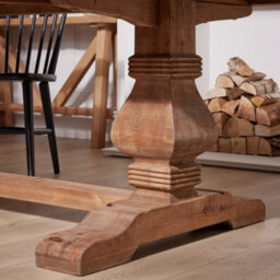 Dibor Rustic Reclaimed Elm Refectory Home Furniture Dining Table - thumbnail 4