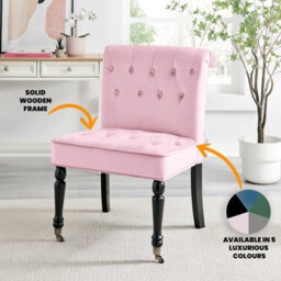 Bravich Winston Velvet Accent Chair Wheels Powder Pink - thumbnail 6