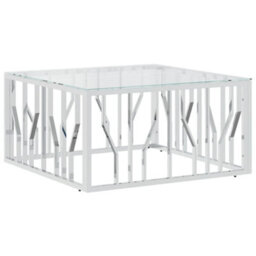 Walplus Coffee Table 80X80X40 Cm Stainless Steel And Glass - thumbnail 2