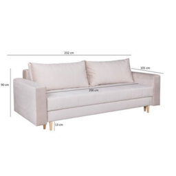 Heze Furniture Silla 3 Seater Sofa Bed - Beige (Paros2) - thumbnail 8