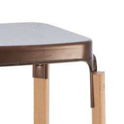 Save On Goods UK Pair Of Metal & Wood Kitchen Bar Stools. Bronze Finish Barstools - thumbnail 3
