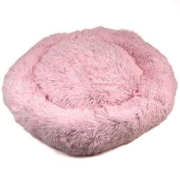Actiaspet Dog Cat Bed Fluffy Donut Kitten Puppy Pet Cushion Calming Mattress Pink Xl - thumbnail 2