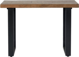 Pacific Lifestyle Oak Finish Mango Wood Console Table With Black Metal Cross Legs 100Cm, Pahoja - thumbnail 2