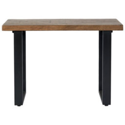 Pacific Lifestyle Oak Finish Mango Wood Console Table With Black Metal Cross Legs 100Cm, Pahoja - thumbnail 3