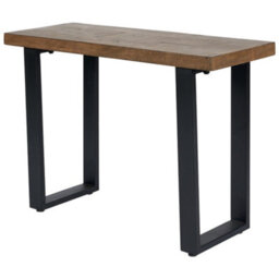 Pacific Lifestyle Oak Finish Mango Wood Console Table With Black Metal Cross Legs 100Cm, Pahoja - thumbnail 4