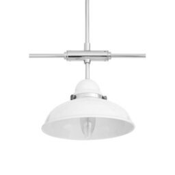 Orsina White Finish Chrome 3 Light Pendant Light, 3 Shaded Lamp With Screw Details, Retro Hanging Ceiling Fixture - thumbnail 4