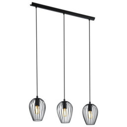 Stylish Black Wire Cage Pendant Light For Kitchen And Dining Areas - thumbnail 1