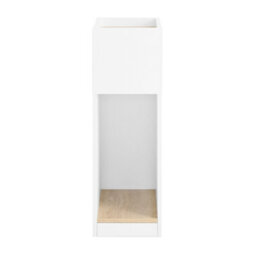 Sobuy Fbt171-Nw Modern Slim Bedside Table With Side Shelf - White - thumbnail 1