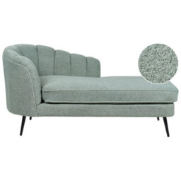 Beliani Left-Hand Chaise Longue Allier Boucle Green