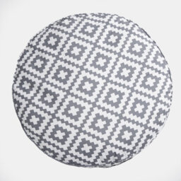 OHS Large Outdoor Cushion Round Decor Garden Filled, Grey Geo - thumbnail 6