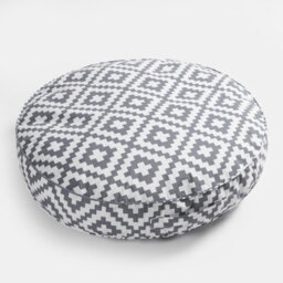 OHS Large Outdoor Cushion Round Decor Garden Filled, Grey Geo - thumbnail 5
