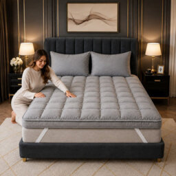 Hotel Quality Mattress Topper 10Cm Deep Thick 1100 Gsm Microfibre Quilted Soft Hypoallergenic Bedding - thumbnail 5