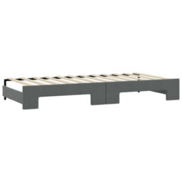 Berkfield Daybed With Trundle And Drawers Dark Grey 90X190 Cm Fabric - thumbnail 8