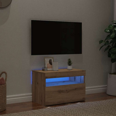 Walplus Tv Cabinet With Led Lights Artisan Oak 60X35X40 Cm Engineered Wood - image 1
