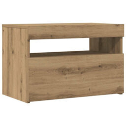Walplus Tv Cabinet With Led Lights Artisan Oak 60X35X40 Cm Engineered Wood - thumbnail 6