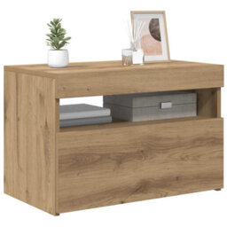 Walplus Tv Cabinet With Led Lights Artisan Oak 60X35X40 Cm Engineered Wood - thumbnail 5