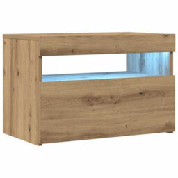 Walplus Tv Cabinet With Led Lights Artisan Oak 60X35X40 Cm Engineered Wood - thumbnail 3