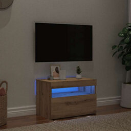 Walplus Tv Cabinet With Led Lights Artisan Oak 60X35X40 Cm Engineered Wood - thumbnail 1