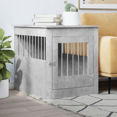 Walplus Concrete Grey Dog Crate Furniture 64.5X80X71 Cm Engineered Wood - image 1