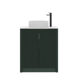 Royal Bathrooms Avenza 700mm Deep Moss Green Floor Standing Bathroom Vanity Unit 2 Door With Round Basin - thumbnail 6