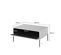 Arte Contemporary Trend Coffee Table With Storage (H)500mm (W)1000mm (D)700mm -Oak Artisan With Black Legs - thumbnail 1