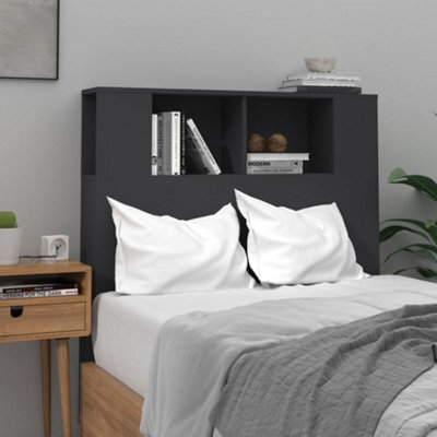 Berkfield Headboard Cabinet Black 100X18.5X104.5 Cm - image 1