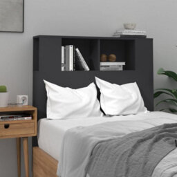 Berkfield Headboard Cabinet Black 100X18.5X104.5 Cm - thumbnail 1