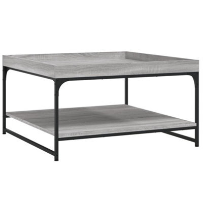 Berkfield Durable Coffee Table Grey Sonoma 80X80X45 Cm Engineered Wood And Iron - image 1