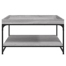 Berkfield Durable Coffee Table Grey Sonoma 80X80X45 Cm Engineered Wood And Iron - thumbnail 4