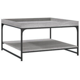 Berkfield Durable Coffee Table Grey Sonoma 80X80X45 Cm Engineered Wood And Iron - thumbnail 6