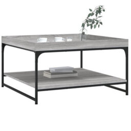 Berkfield Durable Coffee Table Grey Sonoma 80X80X45 Cm Engineered Wood And Iron - thumbnail 3