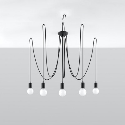 Sollux Lighting Edison Fabric & Steel Black 5 Light Classic Chandelier - image 1