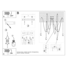 Sollux Lighting Edison Fabric & Steel Black 5 Light Classic Chandelier - thumbnail 5