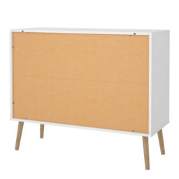 Wyld Haus Quietbloom White 4-Drawer Wooden Chest With Oak Legs - thumbnail 5