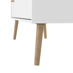 Wyld Haus Quietbloom White 4-Drawer Wooden Chest With Oak Legs - thumbnail 8