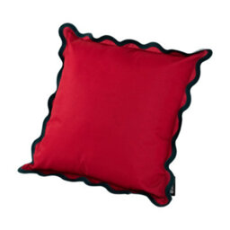 Hayward 50 X 50Cm Outdoor Cushion, Wine Red Scalloped Edge Design, Shower-Resistant Square Cushion For Garden & Patio - thumbnail 1