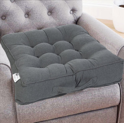 Casabella Booster Cushion Armchair Cushion Large Booster Seat Dining Chair 50X50+10Cm Thick Floor Cushion Sofa Seat Grey - image 1
