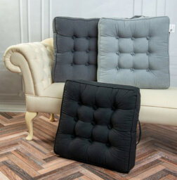 Casabella Booster Cushion Armchair Cushion Large Booster Seat Dining Chair 50X50+10Cm Thick Floor Cushion Sofa Seat Grey - thumbnail 6