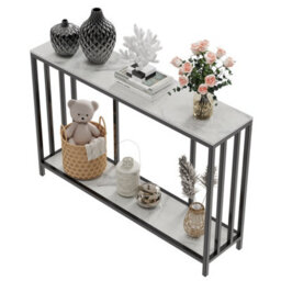 Fativo 2-Tier Large Slim Sintered Stone Marble Console Table Hallway Foyer Wall Side Table Window Sill Table - thumbnail 7