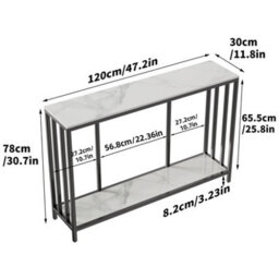 Fativo 2-Tier Large Slim Sintered Stone Marble Console Table Hallway Foyer Wall Side Table Window Sill Table - thumbnail 2