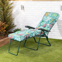 Alfresia Alexandra Green Leaf Classic Sun Lounger Cushion - thumbnail 2