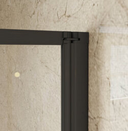 Matt Black 1000X1400 4 Fold Folding Shower Bath Screen 180 Pivot 4mm Glass Panel - thumbnail 6