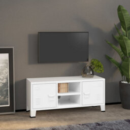 Vidaxl Industrial Tv Cabinet White 105X35X42 Cm Metal - thumbnail 1