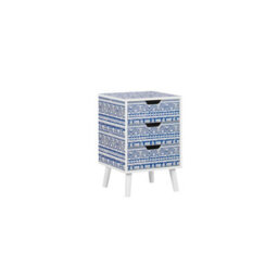 Birlea Santorini 3 Drawer Bedside Cabinet Chest Table Shabby Chic Blue - thumbnail 2