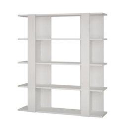 Decortie Tita 4 Tier Modern Bookcase Wall Mounted Shelving Unit White 122Cm - thumbnail 2