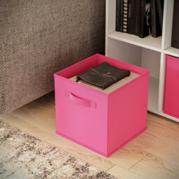 Urbn-Living Oak, Dark Pink - Wide 7-Cube Bookcase With Drawers - thumbnail 4